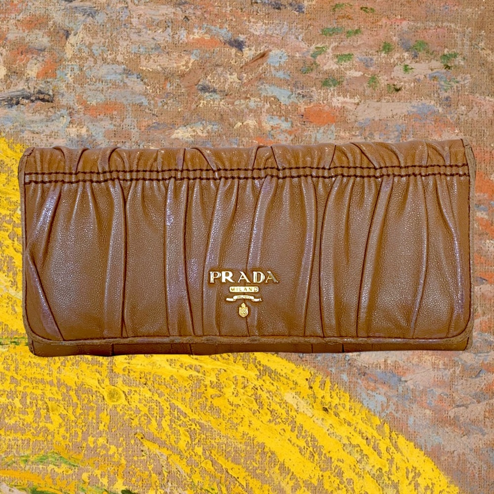 Prada Brown Leather Clutch